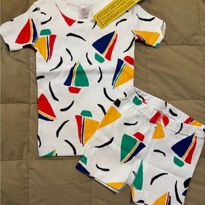 Hannah Multicolor Sailboat Design Kids Pajama Set